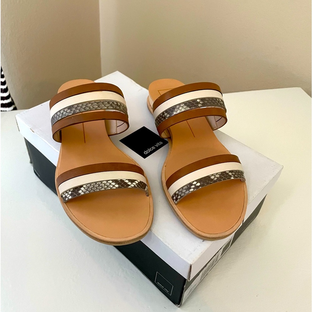 Dolce Vita - Brown Snake Stella Slides